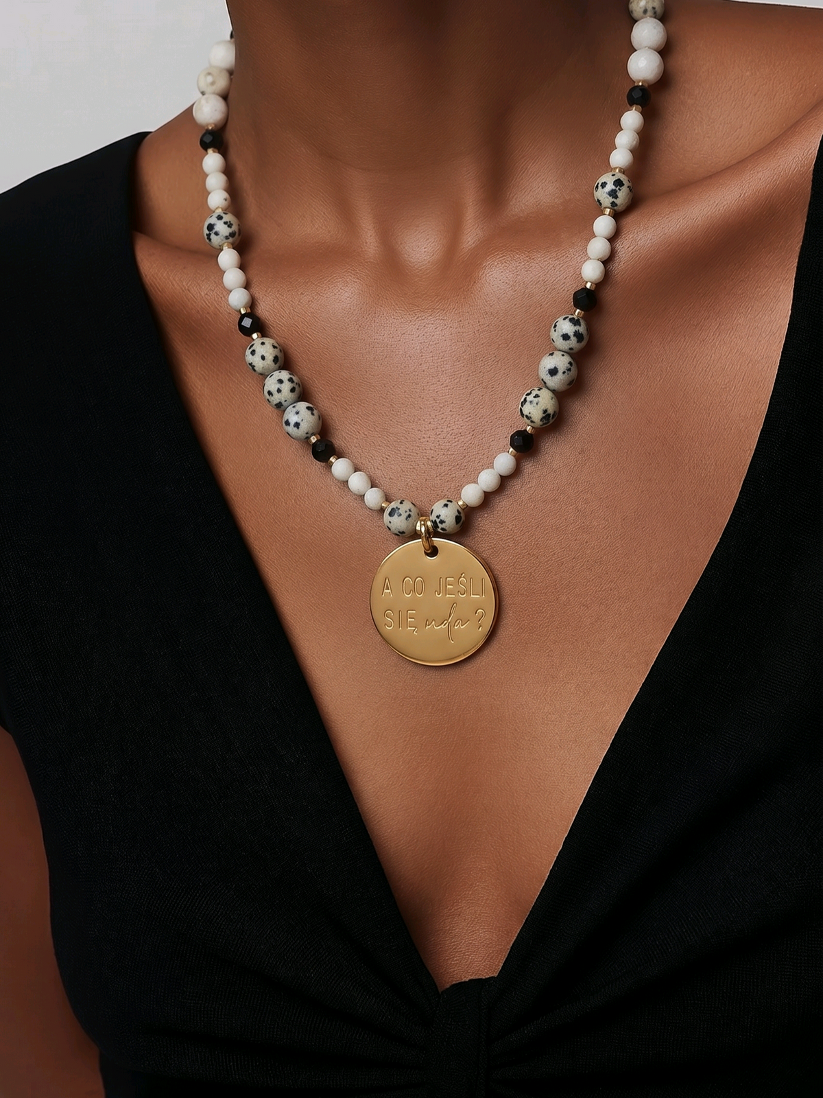 Piękny Amulet Mocy z autorska zawieszka "A co jeśli się uda?" wersja krótka.