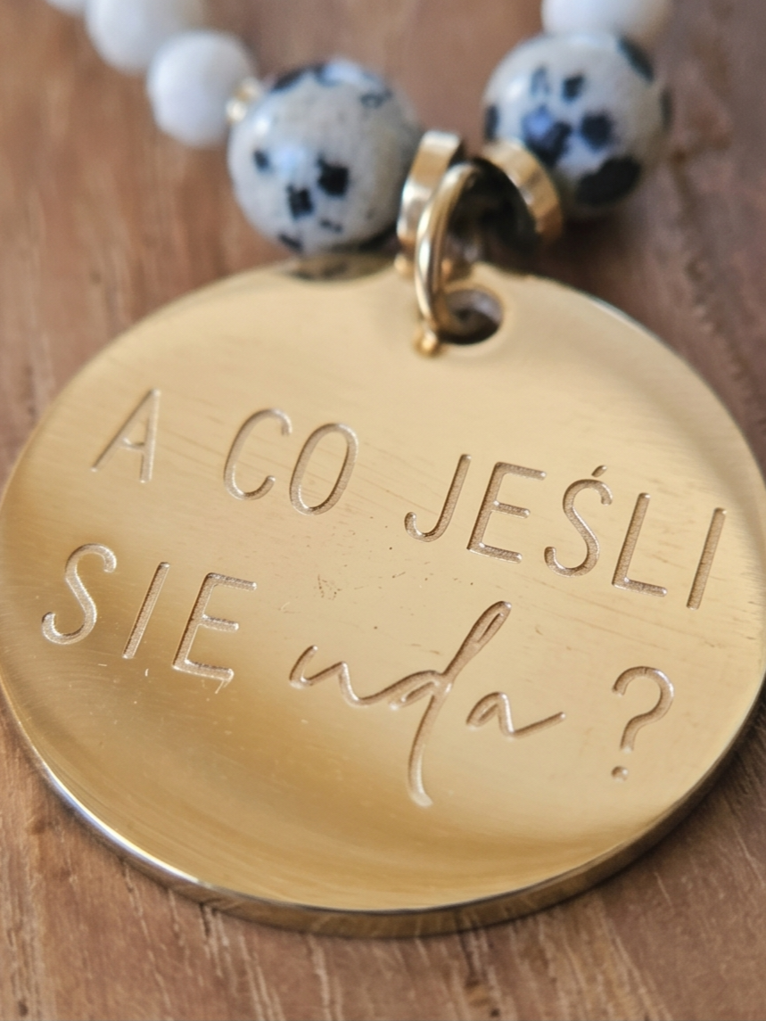 Piękny Amulet Mocy z autorska zawieszka "A co jeśli się uda?"