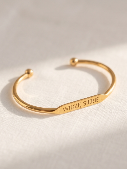 Bransoletka „WIDZĘ SIEBIE”  złota
