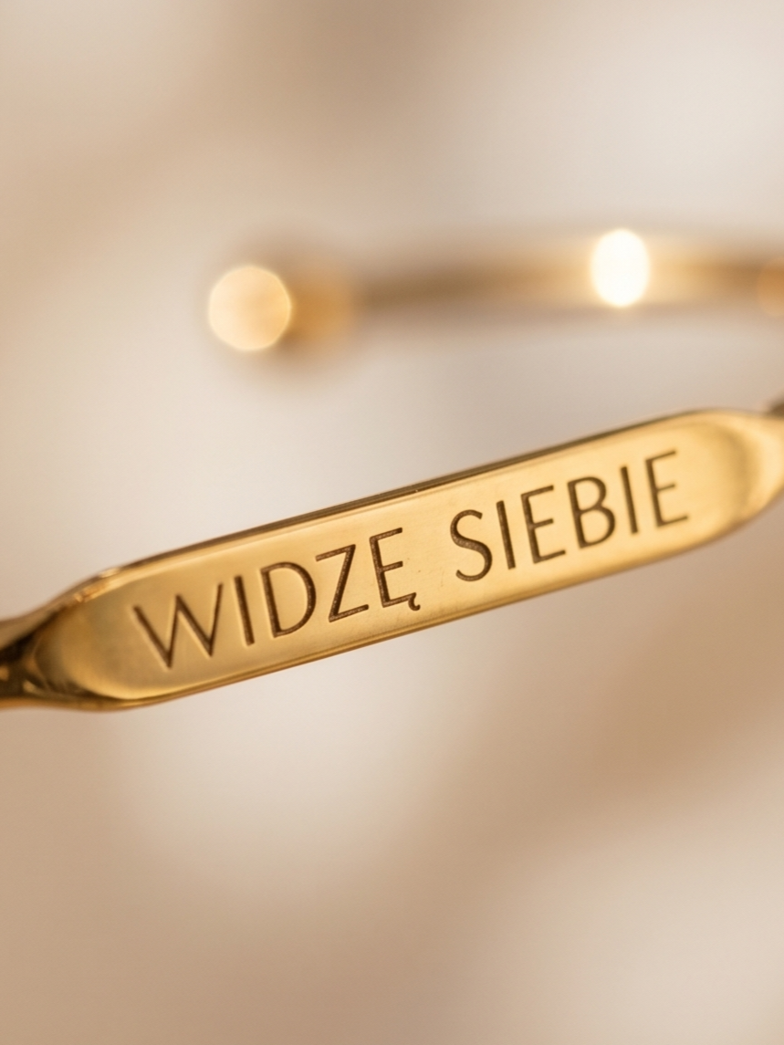 Bransoletka „WIDZĘ SIEBIE”  złota