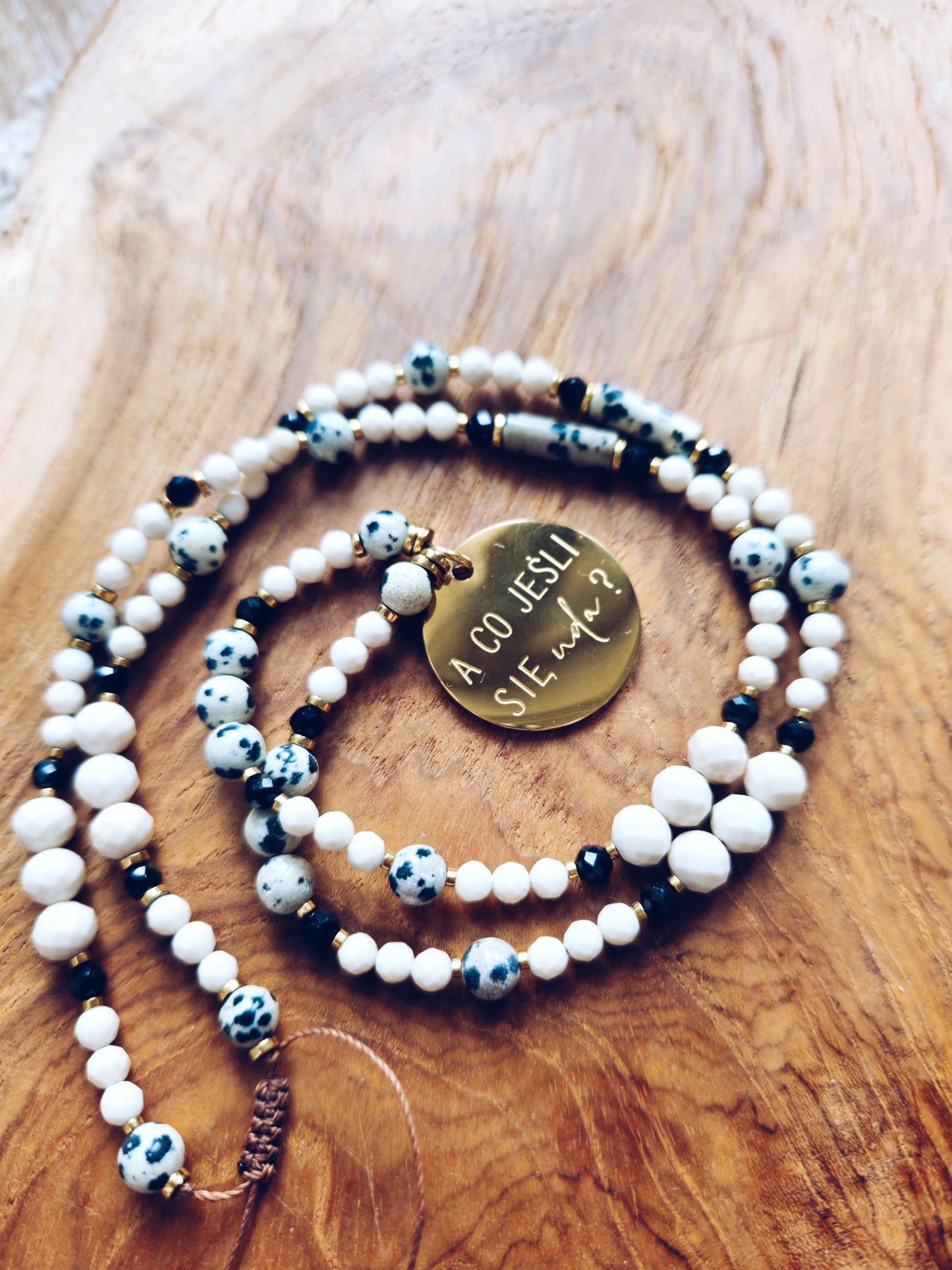 Piękny Amulet Mocy z autorska zawieszka "A co jeśli się uda?"i